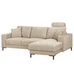 Ecksofa Arietta mit Longchair Webstoff Cieli: Beige - Longchair davorstehend rechts