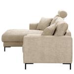 Ecksofa Arietta mit Longchair Webstoff Cieli: Beige - Longchair davorstehend links