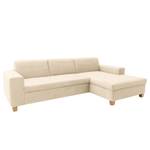 Ecksofa Roblin Samt Loana: Creme - Longchair davorstehend rechts - Keine Funktion