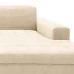 Ecksofa Roblin Samt Loana: Creme - Longchair davorstehend rechts - Keine Funktion