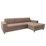 Ecksofa Roblin Samt Loana: Taupe - Longchair davorstehend rechts - Keine Funktion