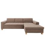 Ecksofa Roblin Samt Loana: Taupe - Longchair davorstehend rechts - Keine Funktion