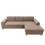 Ecksofa Roblin Samt Loana: Taupe - Longchair davorstehend rechts - Keine Funktion