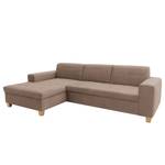 Ecksofa Roblin Samt Loana: Taupe - Longchair davorstehend links - Schlaffunktion