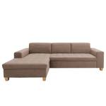 Ecksofa Roblin Samt Loana: Taupe - Longchair davorstehend links - Schlaffunktion