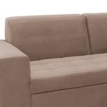 Ecksofa Roblin Samt Loana: Taupe - Longchair davorstehend rechts - Schlaffunktion