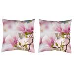 Kissenbezug Magnolia 2er-Set Webstoff - Rosé - 40 x 40 cm