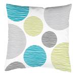 Kussensloop Borden geweven stof - Turquoise - 40 x 40 cm