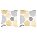 Housses de coussins Borden - Lot de 2 Tissu - Jaune - 50 x 50 cm