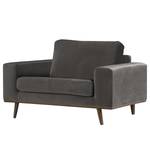 Fauteuil BOVLUND structuurstof - Velours Sadia: Donkergrijs