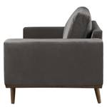 Fauteuil BOVLUND structuurstof - Velours Sadia: Donkergrijs