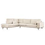 Ecksofa BOVLUND mit Ottomane Bouclé Stoff Eurona: Beige - Ottomane davorstehend links