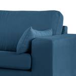 Canapé d’angle BOVLUND avec ottomane Tissu Vele: Bleu - Méridienne longue à gauche (vue de face)
