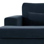 Divano con chaise longue BOVLUND Velluto Sadia: blu scuro - Longchair preimpostata a sinistra