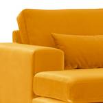 Divano con chaise longue BOVLUND Velluto Sadia: giallo senape - Longchair preimpostata a sinistra