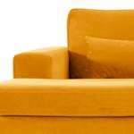 Canapé d’angle BOVLUND avec méridienne Tissu structuré - Velours Sadia: Jaune mourtade - Méridienne courte à gauche (vue de face)
