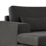 Ecksofa BOVLUND mit Longchair Baumwollstoff Vele: Anthrazit - Longchair davorstehend links