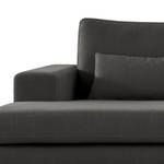 Ecksofa BOVLUND mit Longchair Baumwollstoff Vele: Anthrazit - Longchair davorstehend links