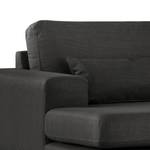 Ecksofa BOVLUND mit Longchair Strukturstoff Otrera: Schwarz - Longchair davorstehend links