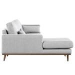 Divano con chaise longue BOVLUND Tessuto strutturato Otrera: grigio chario - Longchair preimpostata a sinistra