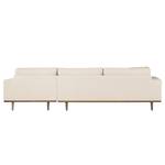 Hoekbank BOVLUND met chaise longue structuurstof - Bouclé Stof Eurona: Beige - Longchair vooraanzicht rechts