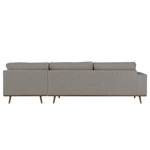 Divano con chaise longue BOVLUND Velluto Lark: marrone grigio - Longchair preimpostata a destra