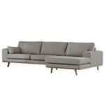 Divano con chaise longue BOVLUND Velluto Lark: marrone grigio - Longchair preimpostata a destra