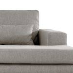 Ecksofa BOVLUND mit Longchair Webstoff Lark: Braungrau - Longchair davorstehend rechts