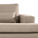 Ecksofa BOVLUND mit Longchair Strukturstoff Otrera: Taupe - Longchair davorstehend rechts