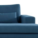 Canapé panoramique BOVLUND Tissu Vele: Bleu - Méridienne courte à droite / longue à gauche (vue de face)
