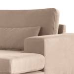 Wohnlandschaft BOVLUND Baumwollstoff Vele: Taupe - Longchair davorstehend rechts / Ottomane links