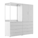 Kleiderschrank Nikko 186 cm Schubladen Alpinweiß - Metallgriff