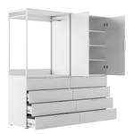 Kleiderschrank Nikko 186 cm Schubladen Alpinweiß - Metallgriff