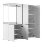 Kleiderschrank Nikko 186 cm Türen Alpinweiß - Metallgriff