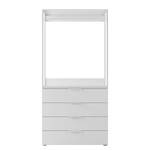 Armoire à vêtements Nikko 93 cm ouverte Blanc alpin - Poignée en métal