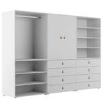 Kleiderschrank Nikko 279 cm Typ B Alpinweiß - Ledergriff