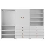 Armoire Nikko 279 cm - Type B Blanc alpin - Poignée en cuir