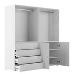 Armoire à vêtements Nikko 186 cm combi Blanc alpin - Pousser pour ouvrir