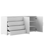 Dressoir Nikko met deuren alpinewit - Metalen handgrepen