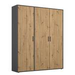 Drehtürenschrank Voyager Eiche Artisan Dekor / Graumetallic - Breite: 140 cm - Ohne Schubladen