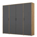 Drehtürenschrank Voyager Graumetallic / Eiche Artisan Dekor - Breite: 187 cm - Ohne Schubladen