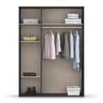 Armoire à portes battantes Voyager Gris métallisé - Largeur : 140 cm - Sans tiroir