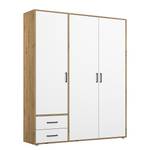 Armoire à portes battantes Voyager Blanc alpin / Imitation chêne Artisan - Largeur : 140 cm - Avec tiroirs