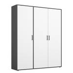 Armoire à portes battantes Voyager Blanc alpin / Gris métallisé - Largeur : 140 cm - Sans tiroir