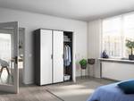 Armoire à portes battantes Voyager Blanc alpin / Gris métallisé - Largeur : 140 cm - Sans tiroir