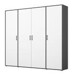 Drehtürenschrank Voyager Alpinweiß / Graumetallic - Breite: 187 cm - Ohne Schubladen