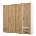 Drehtürenschrank Voyager Eiche Artisan Dekor / Alpinweiß  - Breite: 187 cm - Mit Schubladen