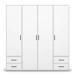 Armoire à portes battantes Voyager Blanc alpin - Largeur : 187 cm - Avec tiroirs