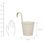 Pot de fleurs ZINC hauteur 14,5 cm Zinc - Beige