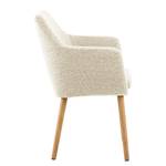 Armlehnenstuhl NICHOLAS Bouclé Stoff Moena: Creme - Einzelstuhl